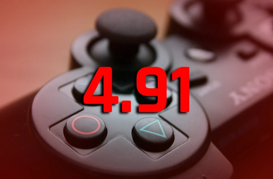 A PlayStation 3 controller with the text 4.91 in front.