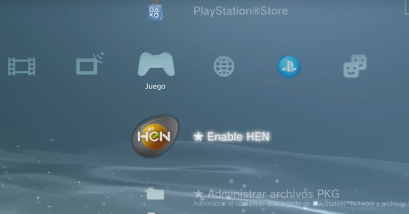 A PlayStation 3 XMB screen showing the HEN icon. You should wait until a new version of HEN is released for PlayStation 3 update 4.91