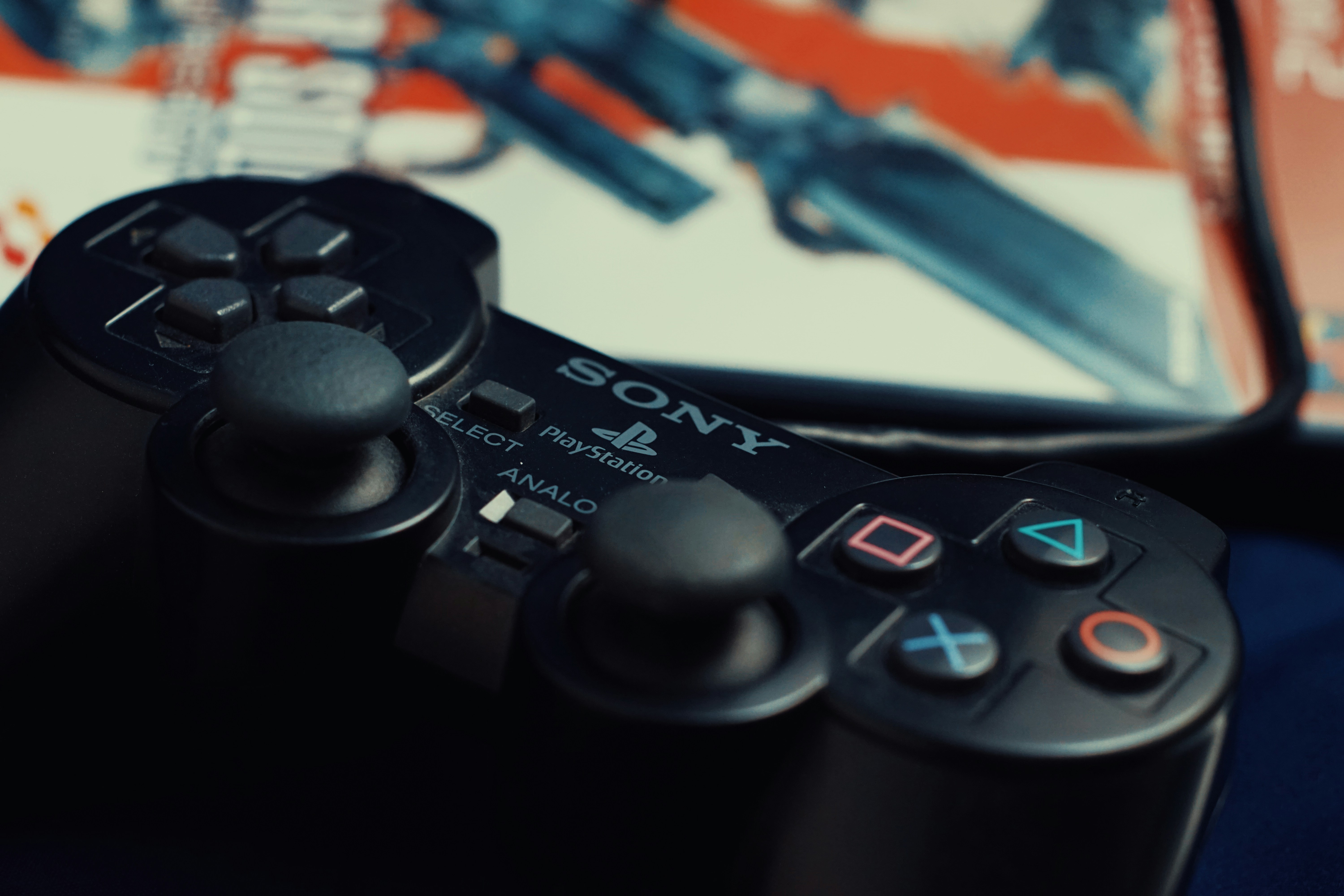 A DualShock 3 PlayStation 3 controller.